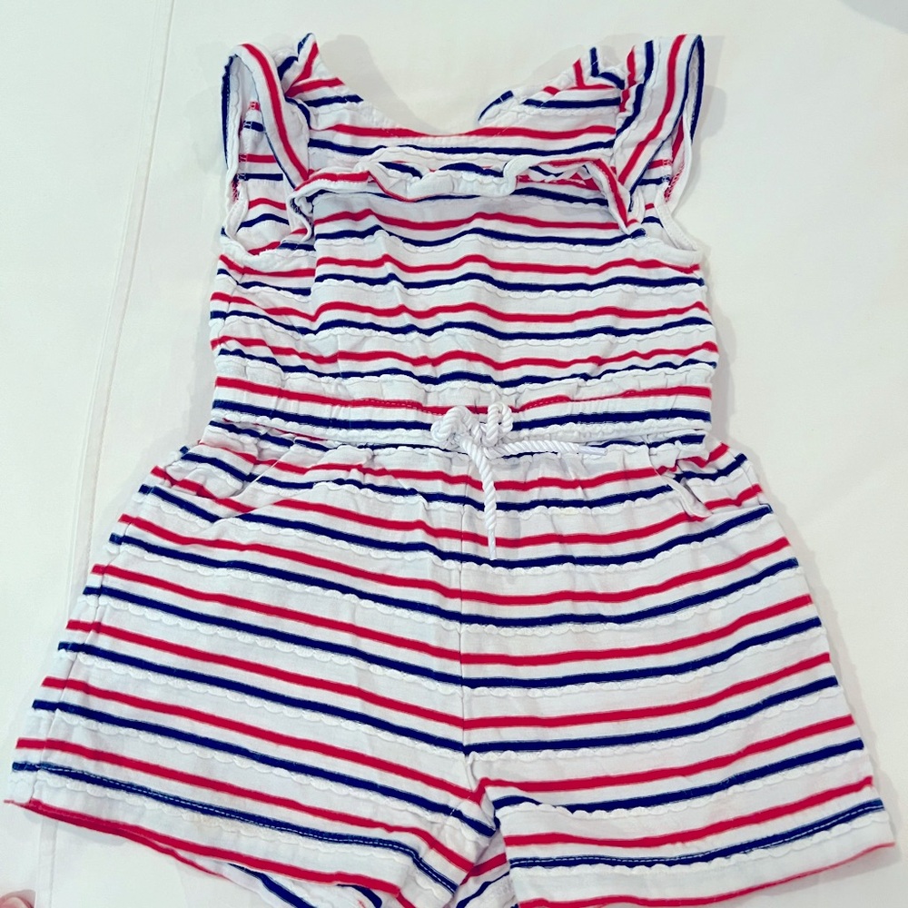 Janie and Jack 12-18M Romper - Red White & Blue